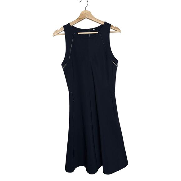 Lululemon Go Til Dawn Black Fit & Flare Dress Reflective Trim Sleeveless 8 - Picture 1 of 7